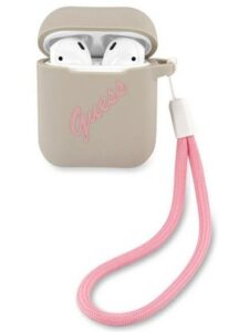 Headphone case Guess Apple AirPods 1/2 cover Silicone Vintage case Grey