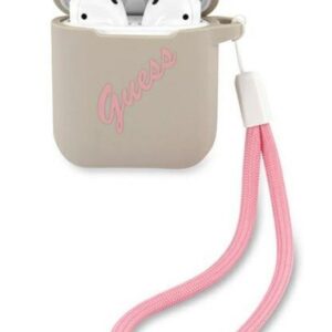 Headphone case Guess Apple AirPods 1/2 cover Silicone Vintage case Grey