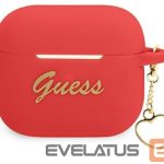 Headphone case Guess Apple AirPods 3 cover Silicone Charm Heart Collection Red
