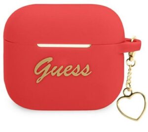 Headphone case Guess Apple AirPods 3 cover Silicone Charm Heart Collection Red