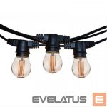 Lights for outdoor use Visional  Led Dārza Virtene E27 Spuldzēm / Melna /  Patronu  skaits 15 / 15m / H05VV-F 2*0.75 inline 
