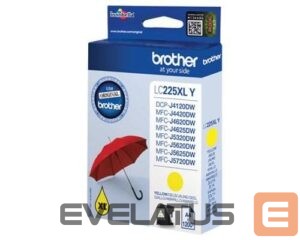 Eksploatacinės medžiagos spausdintuvams Brother  LC225XLY Ink Cartridge, Yellow 