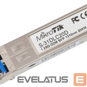Server – muud tarvikud Mikrotik  S-31DLC20D SFP, Single-Mode Fiber, Dual LC, 10/100/1000 Mbit/s, Wavelength 1310 nm, Maximum transfer distance 20000 m, -40 to +70C 