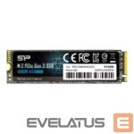 Cietais disks SSD Silicon power  A60 512 GB, SSD interface M.2 NVME, Write speed 1600 MB/s, Read speed 2200 MB/s 