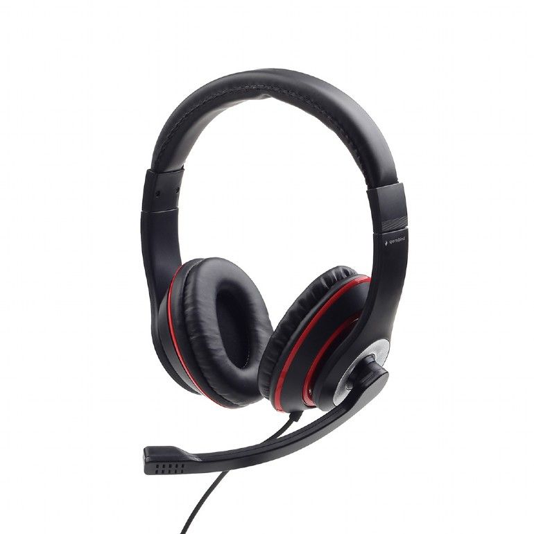 AMD protsessori emaplaat Gembird Stereo headset MHS-03-BKRD Built-in microphone, On-Ear, 3.5 mm, Black colour with red ring