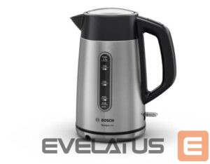 Tējkanna Bosch  Kettle DesignLine TWK4P440 Electric, 2400 W, 1.7 L, Stainless steel, 360° rotational base, Stainless steel/Black 