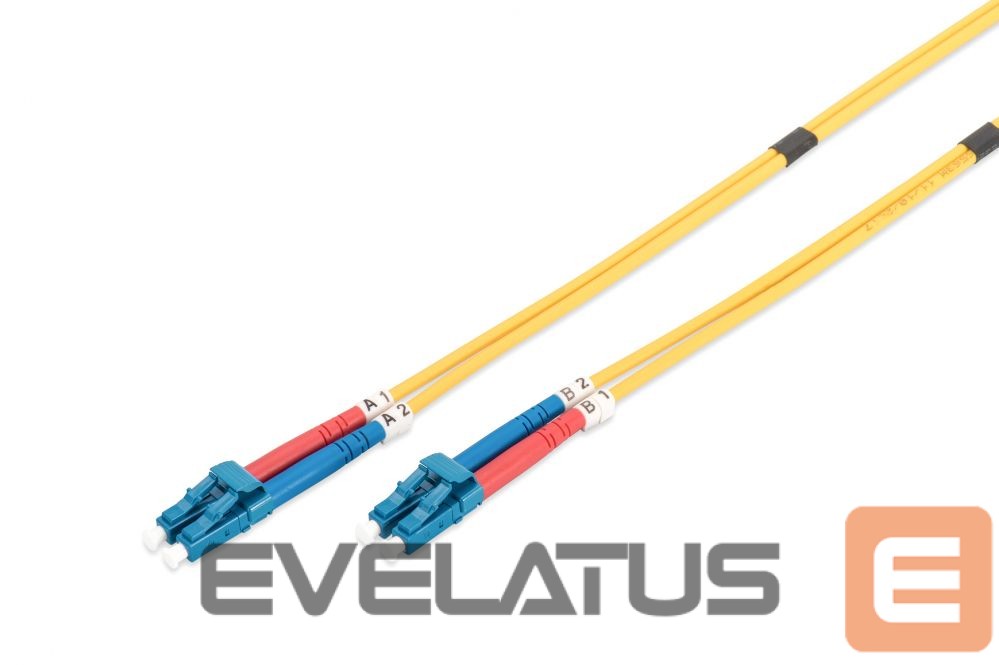 Cable Digitus FO Patch Cord, Duplex, LC to LC SM OS2 09/125 µ, 2 m