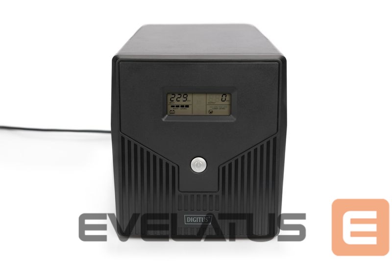 Serveri Digitus Line-Interactive UPS DN-170074, 1000VA, 600W, 2x 12V/7Ah battery, 4x CEE 7/7 outlet, 2x RJ45, 1x USB 2.0 type B, 1x RS232, LCD, Simulated Sine Wave, 338x150x162mm, 7.8kg