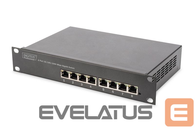 Server – muud tarvikud Digitus 8-port Gigabit Ethernet Switch DN-80114 10/100/1000 Mbps (RJ-45), Unmanaged, Rackmountable, Power supply type Internal, Ethernet LAN (RJ-45) ports 8