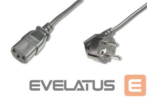 Cable Digitus  Power Cord, Schuko (CEE 7/7) 90ø angled - C13 M/F, H05VV-F3G 0.75qmm 1.8 m, Black 