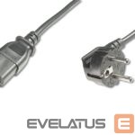 Kabelis Digitus  Power Cord, Schuko (CEE 7/7 ) 90ø angled - C13 M/F, H05VV-F3G 0.75qmm 0.75 m, Black 