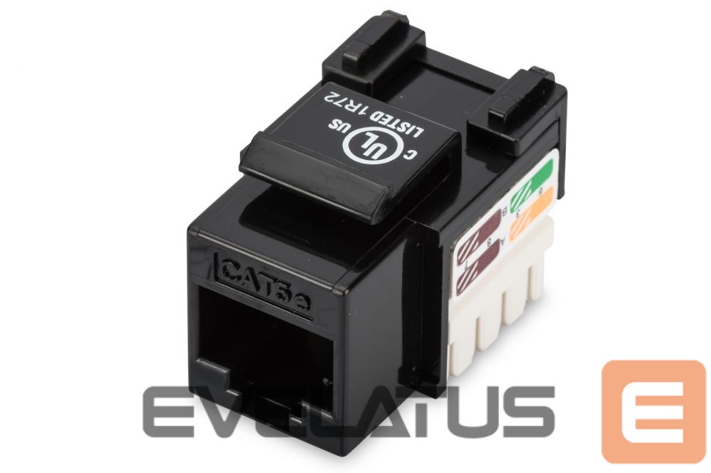 Üleminek Digitus Class D CAT 5e Keystone Jack DN-93501 Unshielded RJ45 to LSA, Black