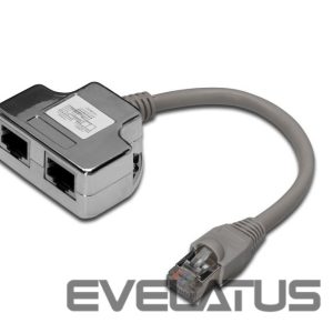 Converter Digitus  CAT 5e patch cable adapter, 2x CAT 5e, shielded 	DN-93904 Black, RJ45 socket to RJ45 plug, 0.19 m 