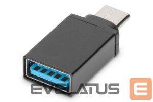 Routers Digitus  USB Type-C adapter, type C to A M/F, 3A, 5GB, 3.0 Version AK-300506-000-S	 Black, Jack USB A, Plug USB C 