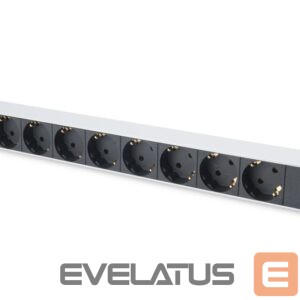 Automātslēdzis Digitus  Aluminum outlet strip with 8 safety outlets 	DN-95401 Sockets quantity 8, 8x safety outlets 250VAC 50/60Hz / 16A / 4000W. Installation: Desktop, Rack 0U, Rack 1U 