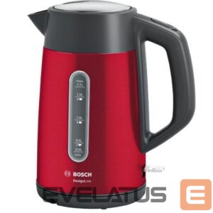 Veekeetja Bosch  Kettle DesignLine TWK4P434 Electric, 2400 W, 1.7 L, Stainless steel, 360° rotational base, Red/Black 