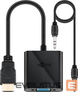 Üleminek Goobay  HDMI/VGA adapter, nickel plated 68793 Black 