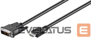 Аксессуар для мониторов Goobay  DVI-D/HDMI cable, nickel plated  50580 Black, 2 m 