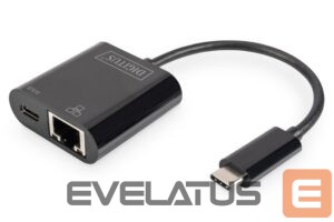 Rūteris Digitus  USB-Type-C Gigabit Ethernet Adapter + PD with power delivery function DN-3027	 Black 