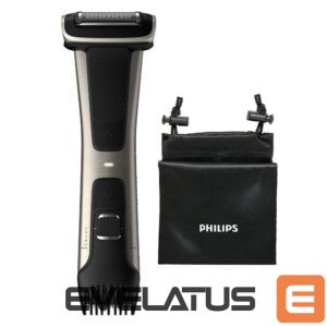 Plaukų kirpimo mašinėlė Philips  Showerproof body groomer BG7025/15 Body groomer, Cordless, Number of length steps 5, Rechargeable,   Lithium-ion, Operating time 80 min, Charging time 1 h, Black/Stainless 
