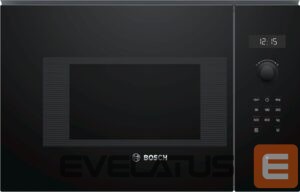 Mikroviļņu krāsns Bosch  Microwave Oven BFL524MB0	 20 L, Retractable, Rotary knob, Touch Control, 800 W, Black, Built-in, Defrost function 