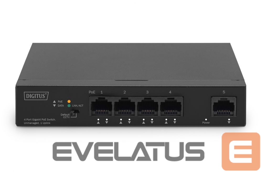 Server – muud tarvikud Digitus 4 Port Gigabit PoE Switch DN-95330-1 10/100/1000 Mbps (RJ-45), Unmanaged, Desktop, Ethernet LAN (RJ-45) ports 4