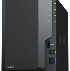 Флеш-накопитель Synology  DS223 Up to 2 HDD/SSD Hot-Swap, RTD1619B, Processor frequency 1.7 GHz, 2 GB, DDR4, RAID  Basic, JBOD, RAID 0, RAID 1, 1x1GbE/3xUSB 3.2Gen1, 1x Fans 92 mm x 92 mm 