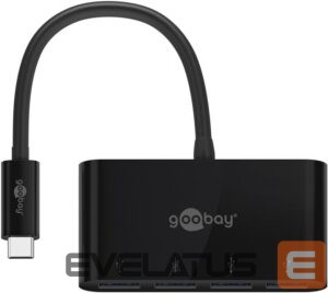 Routers Goobay  4-Port USB-C Multiport Adapter 61073 Black,  USB-A, Type-C 