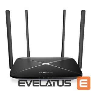 Routers MERCUSYS  AC1200 Wireless Dual Band Gigabit Router AC12G 802.11ac, 300+867 Mbit/s, 10/100/1000 Mbit/s, Ethernet LAN (RJ-45) ports 3, MU-MiMO No, Antenna type 4xFixed, Black 