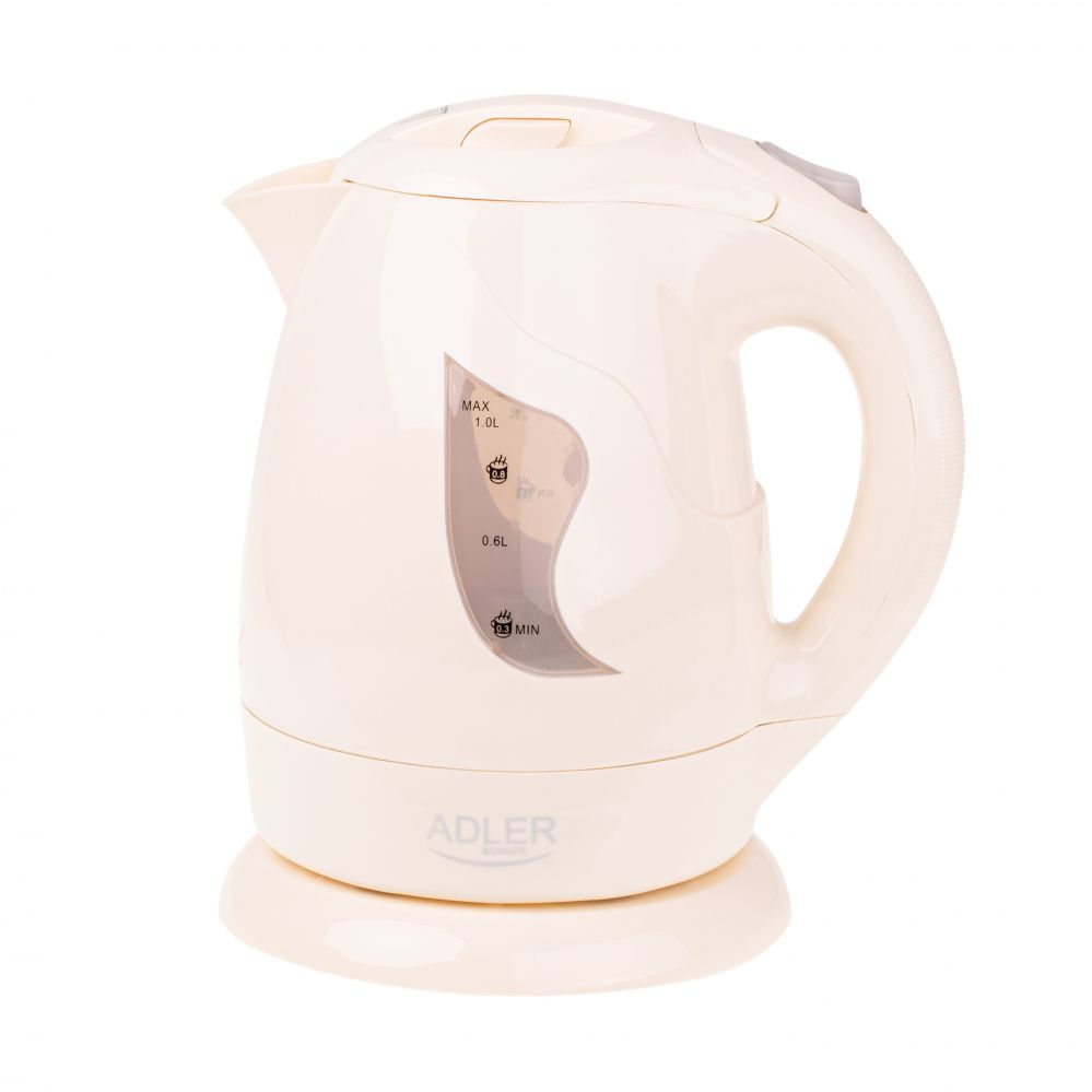 Veekeetja Adler Kettle AD 08 b Standard, Plastic, Beige, 850 W, 360° rotational base, 1 L