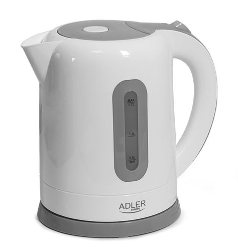 Tējkanna Adler Kettles AD 1234 Standard kettle, Plastic, White, 2200 W, 1.7 L, 360° rotational base