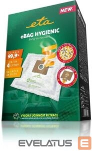 Dulkių siurblio priedas ETA  Vacuum cleaner bags  Hygienic 960068010 Suitable for all , Gallet bagged vacuum cleaners and others (the list attached), Number of bags 5 + microfilter 155x145 mm 
