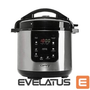 Cita mazā sadzīves tehnika Camry  Pressure cooker CR 6409 1500 W, Alluminium pot, 6 L, Number of programs 8, Stainless steel/Black 