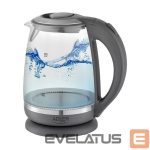 Veekeetja Adler  Kettle AD 1286 Standard, 2200 W, 2 L, Plastic/ glass, Grey/ transparent, 360° rotational base 