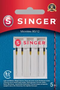 Aksesuāri un filtri Singer  Microtex Needle 80/12 5PK 