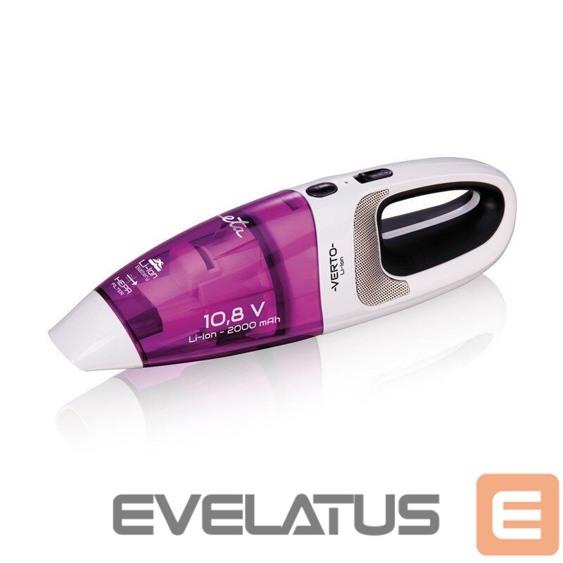 Putekļusūcējs ETA Vacuum cleaner Verto 344290000 Cordless operating, Handheld, 10.8 V, Operating time (max) 15 min, White/Purple