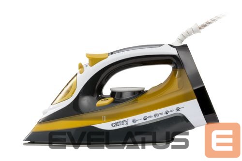 Triikrauad Camry Iron CR 5029 Steam Iron, 2400 W, Continuous steam 40 g/min, Steam boost performance 70 g/min, White/Black/Gold