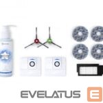 Vacuum cleaner accessory Ecovacs  Accessory Kit D-KT01-0027 2x Side Brush(Black), 1x Set of filter, 2x Dust Bag, 2 pairs x  Cleaning Cloth, 1x Cleaning Solution 110m, Suitable for X1 OMNI (Black) 