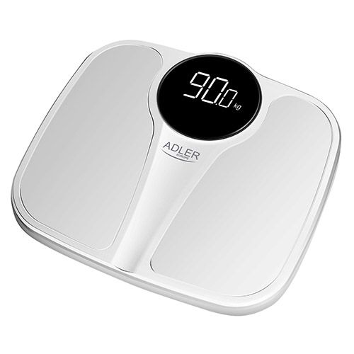 Kaalud Adler Bathroom Scale AD 8172w Maximum weight (capacity) 180 kg, Accuracy 100 g, Body Mass Index (BMI) measuring, White