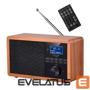 Interactive solution Adler  Radio DAB+ Bluetooth AD 1184	 Display LCD, Black/Brown, Alarm function 