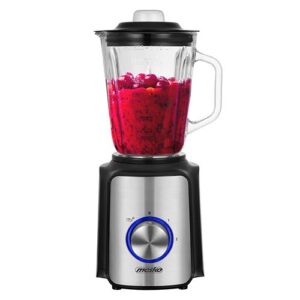 Mikseri un blenderi Mesko  Blender MS 4080 Tabletop, 600 W, Jar material Glass, Jar capacity 1.5 L, Ice crushing, Black/Silver 