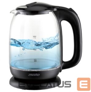 Virdulys Mesko  Kettle MS 1302b Electric, 2200 W, 1.7 L, Glass, 360° rotational base, Black 