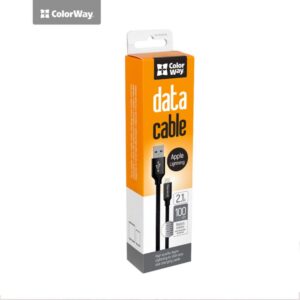 Controller ColorWay  Data Cable Apple Lightning Charging cable, Fast and safe charging; Stable data transmission, Black, 1 m 