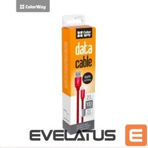 Controller ColorWay  Data Cable Apple Lightning Charging cable, Fast and safe charging; Stable data transmission, Red, 1 m 