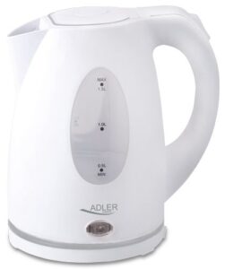 Teapot Adler  Kettle AD 1207 Standard, Plastic, White, 2000 W, 360° rotational base, 1.5 L 