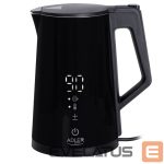Teapot Adler  Kettle AD 1345b Electric, 2200 W, 1.7 L, Stainless steel, 360° rotational base, Black 
