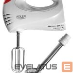 Mixers and blenders Adler  Mixer AD 4212 Hand Mixer, 300 W, Number of speeds 5, Turbo mode, White 