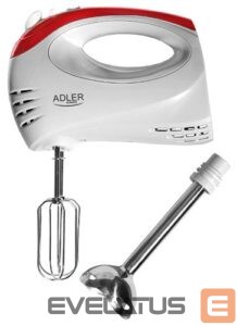 Mixers and blenders Adler  Mixer AD 4212 Hand Mixer, 300 W, Number of speeds 5, Turbo mode, White 