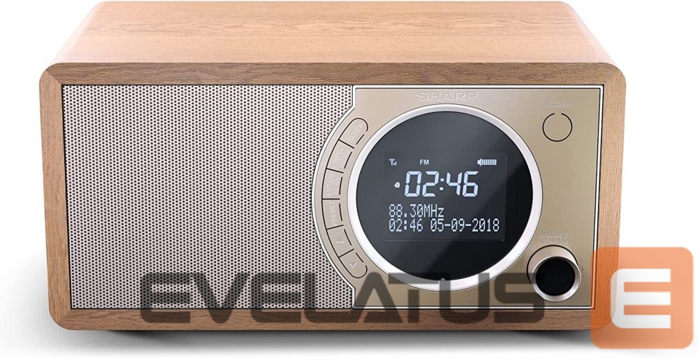Interactive solution Sharp DR-450(BR) Digital Radio, FM/DAB/DAB+, Bluetooth 4.2, Alarm function, Brown