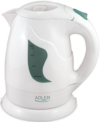 Veekeetja Adler AD 08 Standard kettle, Plastic, White, 850 W, 1 L, 360° rotational base